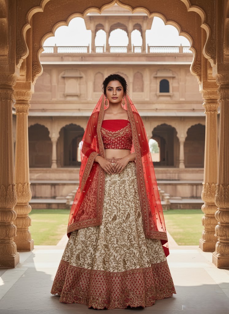 LEHENGAS-DUPION-SEMI-STICHED-SPF 76901